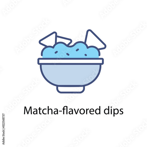 Matcha-flavored dips vector icon