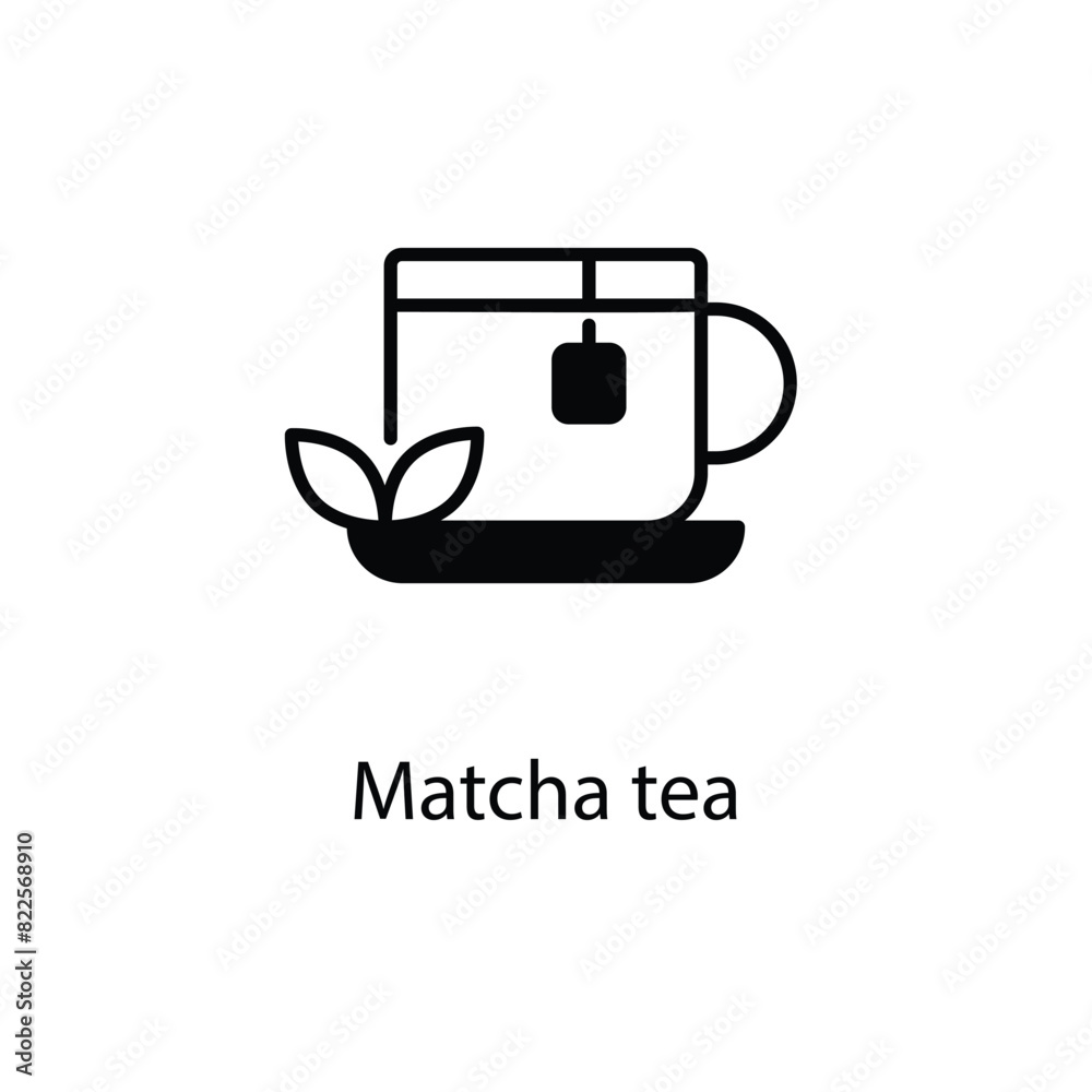 Obraz premium Matcha tea vector icon