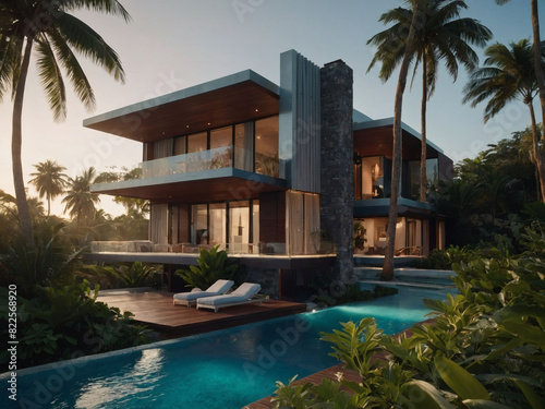 Imagining paradise, your dream house, a haven tailored to your every whim and wish. photo