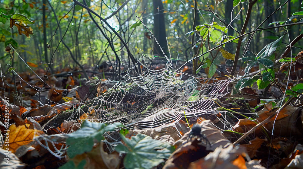 spider web in the forest spider web in the forest
