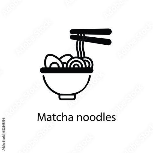 Matcha noodles vector icon