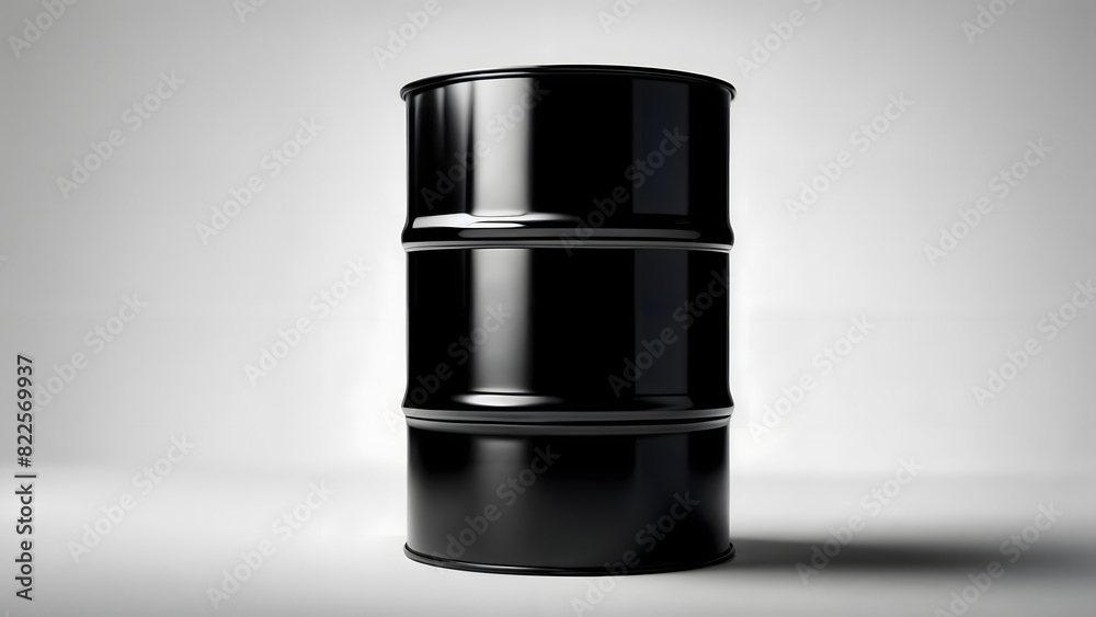 Black Oil Barrel on Neutral Background Black Oil Barrel on Neutral Background