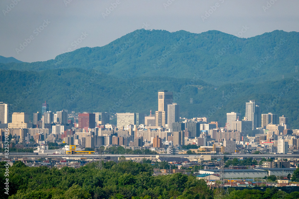 Obraz premium モエレ山より撮影した風景（北海道札幌市東区）