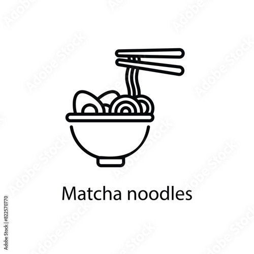 Matcha noodles vector icon