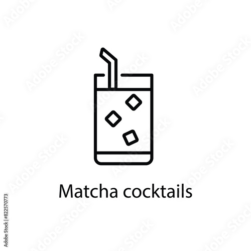 Matcha cocktails vector icon