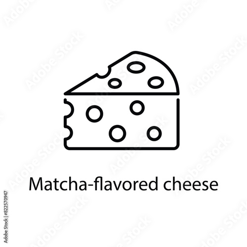 Matcha-flavored cheese vector icon