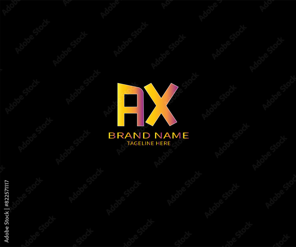 AX Letter Initial Logo Design Template Vector Illustration AX Letter Initial Logo Design Template Vector Illustration