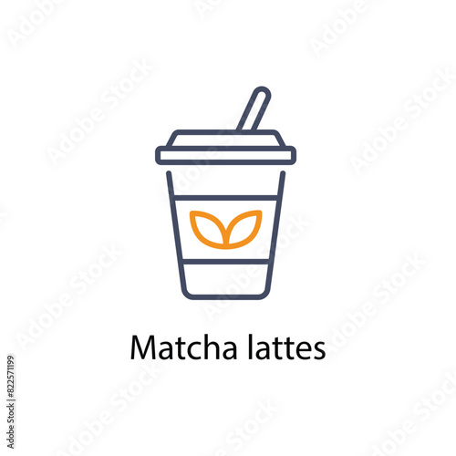 Matcha lattes vector icon