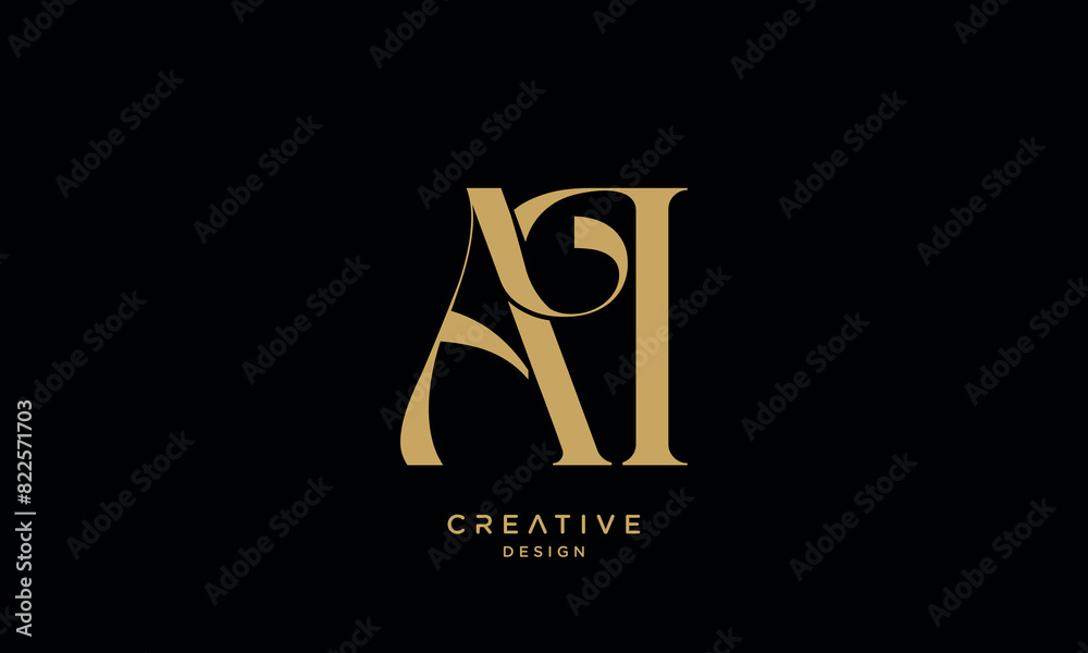 AI, IA, A, I, Abstract Letters Logo Monogram
