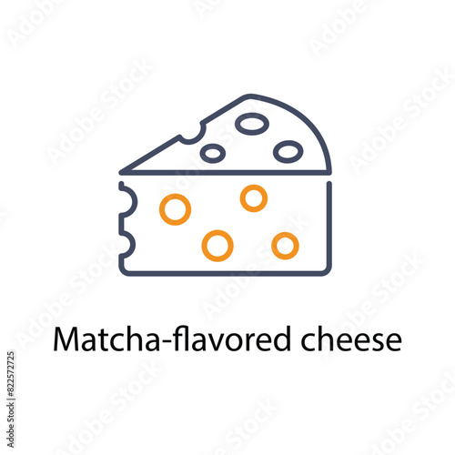 Matcha-flavored cheese vector icon