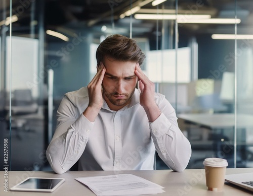 Homme en surmenage fatigué ou burn out