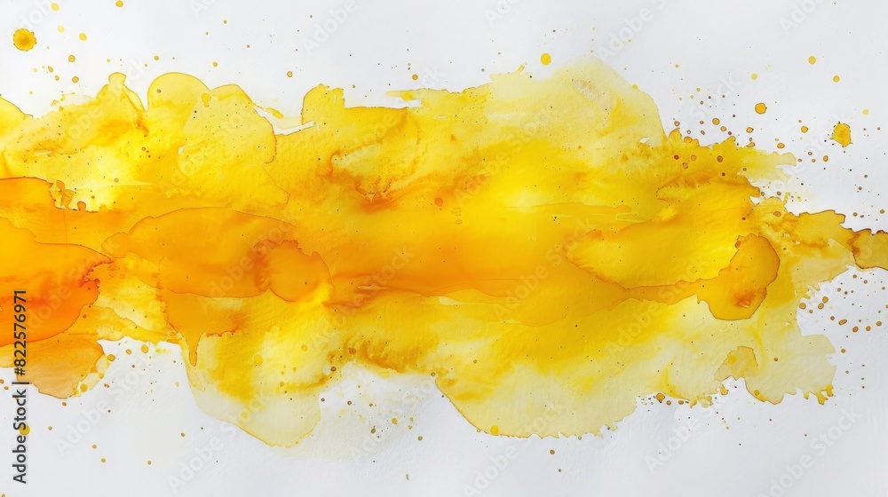 Fototapeta premium Abstract painting. Yellow watercolor.