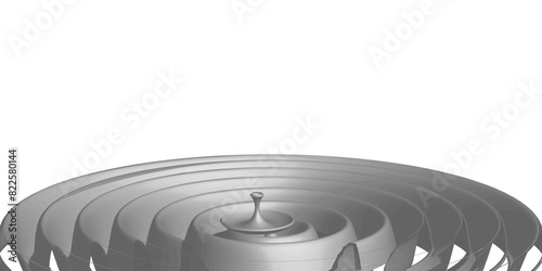 Wireless technology digital radar or echo sonar waves. Transparent illustration,Water drop wave splash effects. Realistic water ripple. Sound  modern arts 3d