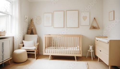 Cosy baby boy room in scandinavian style