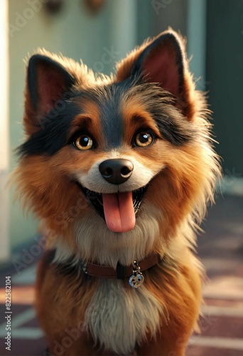 portrait of a cute dog Generative AI