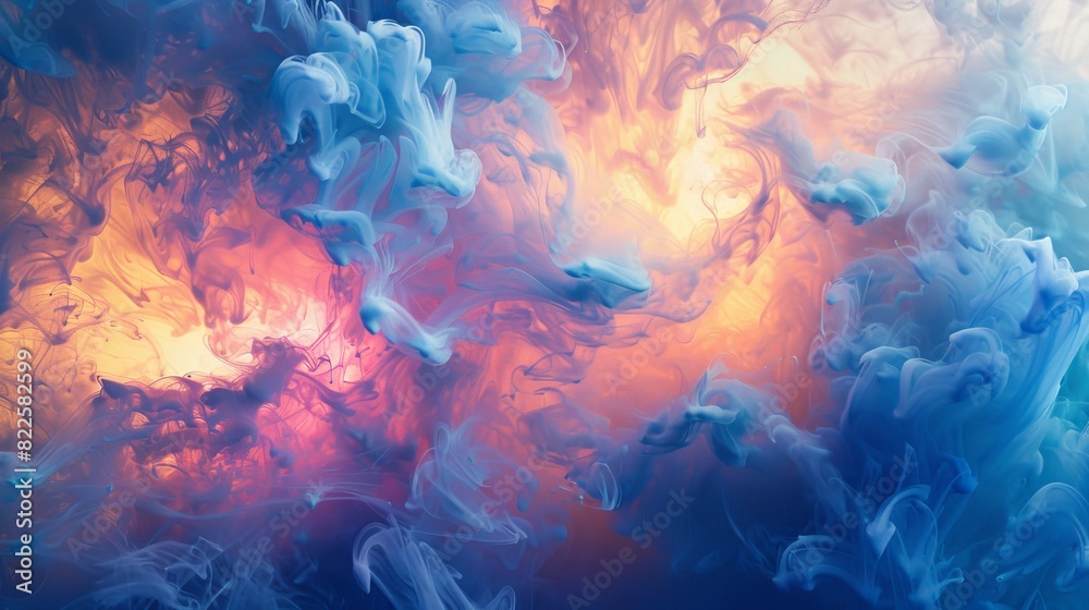 Obraz premium Luxurious abstract clouds inspired by the sky, steam, and smoke.