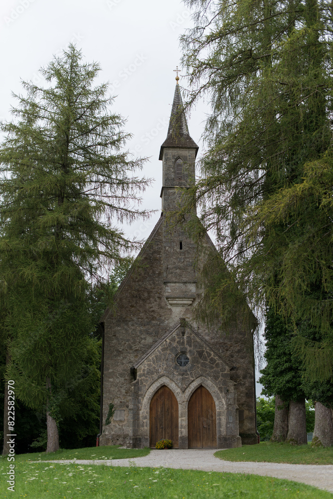 Fototapeta premium Catholic church Ehem. Pfarrkirche St. Maria on island Chiemsee 