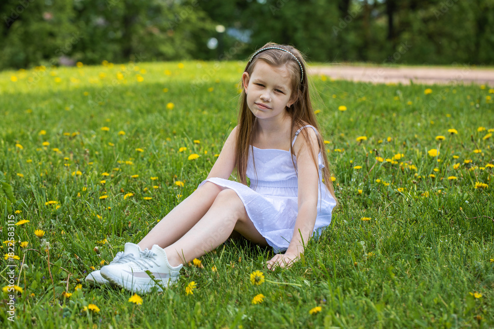 Portrait of a little blonde girl, summer outdoor Portrait of a little blonde girl, summer outdoor