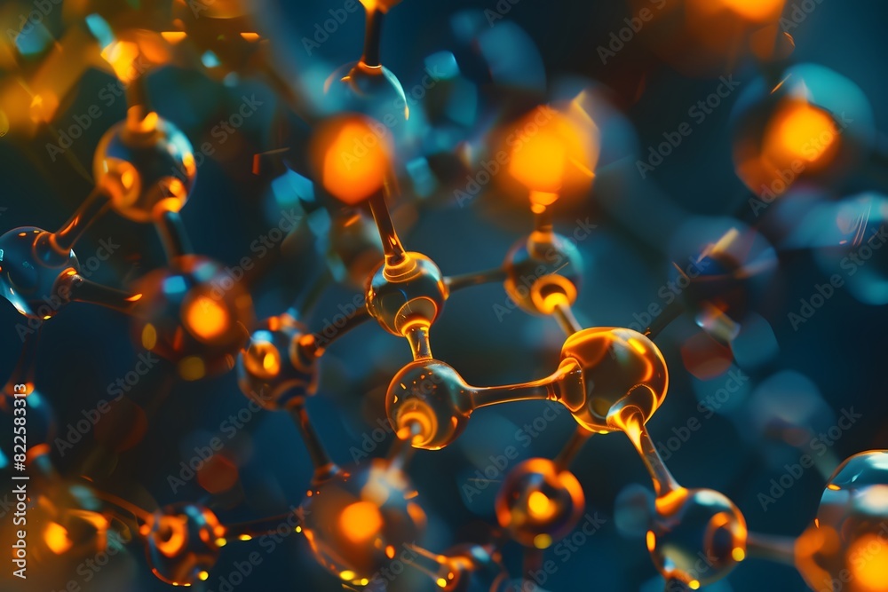 Closeup of Carbon Molecular Structure with Dark Blue Background Closeup of Carbon Molecular Structure with Dark Blue Background