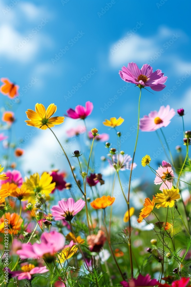 Colorful Wildflower Garden: Nature's Palette blurred background
