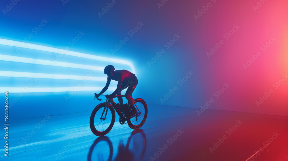 Fototapeta premium Athlete on Bicycle in Studio
