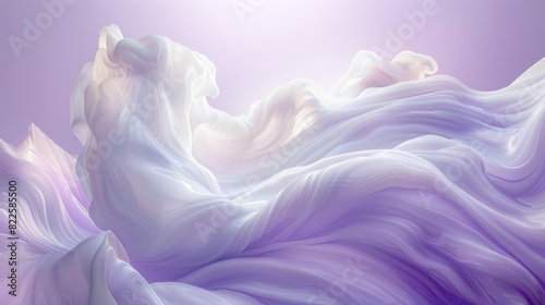 White-purple and purple-white waves on a purple and white background Sun bright in picture center Purple sky backdrop
