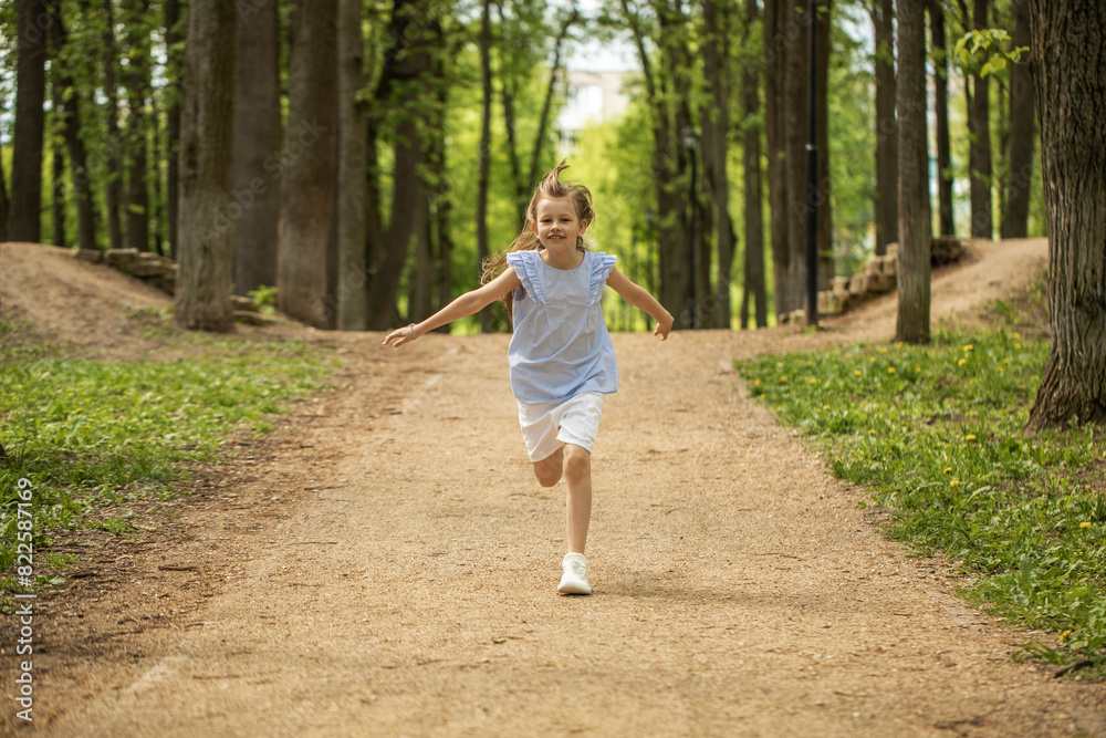 Portrait of a little blonde girl, summer outdoor Portrait of a little blonde girl, summer outdoor