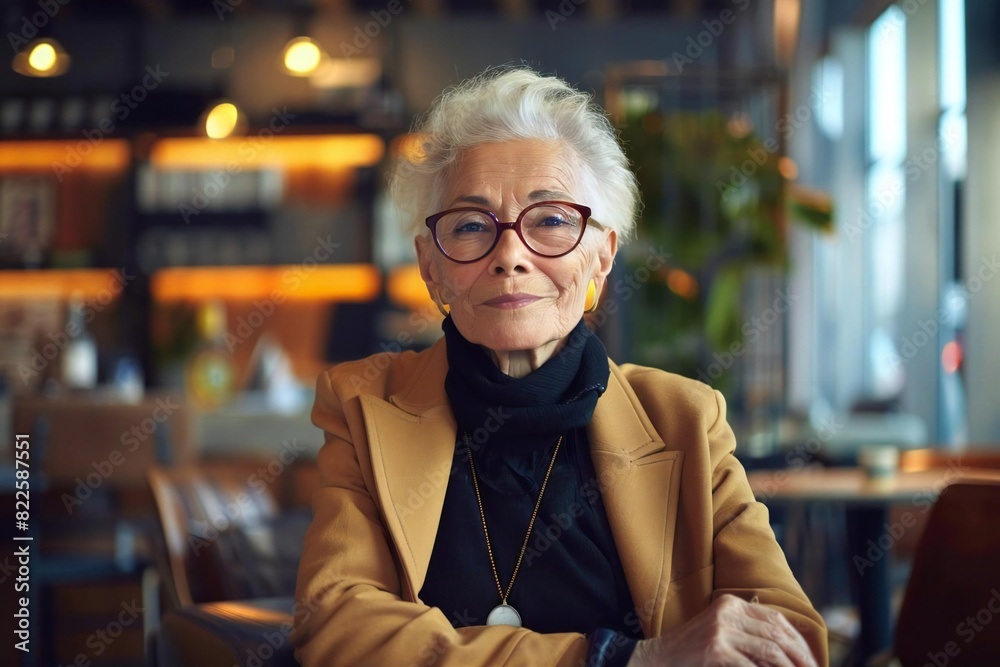 Happy Senior Woman CEO Leading Remote Digitalization Innovation
