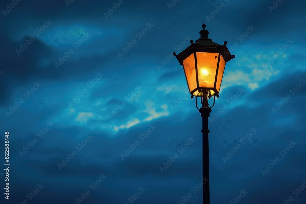 Light Tower. Street Lamp Lighting Up the Blue Sky Light Tower. Street Lamp Lighting Up the Blue Sky