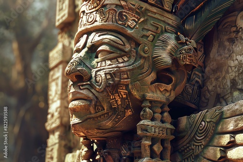 Alux Visualize an Alux, a Mayan spirit, guarding ancient ruins in the Yucatan Peninsula © Sataporn
