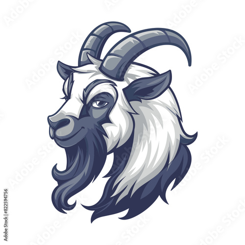 Goat esports logo icon vector design on white transparent background