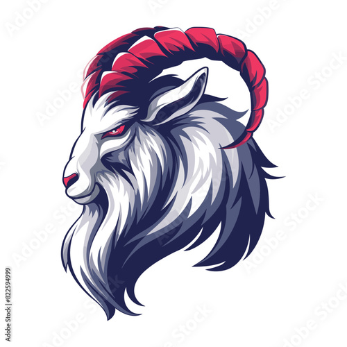 Goat esports logo icon vector design on white transparent background © aldonat