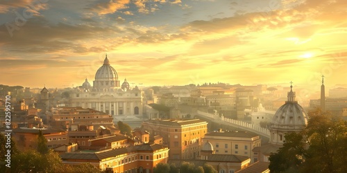 Detailed View of Vatican City with Centered Copy Space. Concept Vatican City, Detailed View, Centered Copy Space photo