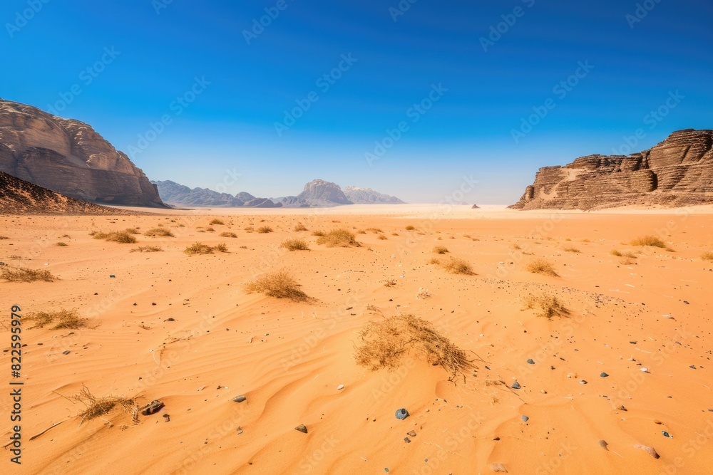 Desert Background - Tranquil Landscape of Wadi Rum, Jordan