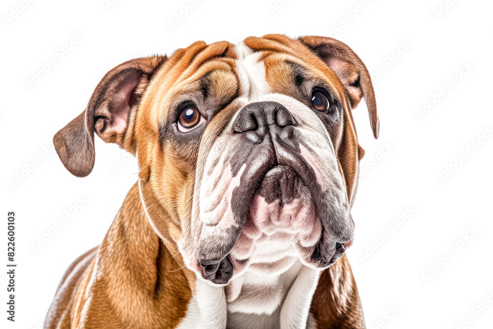 English bulldog in studio setting against white backdrop, showcasing their playful and charming personalities in professional photoshoot. English bulldog in studio setting against white backdrop, showcasing their playful and charming personalities in professional photoshoot.
