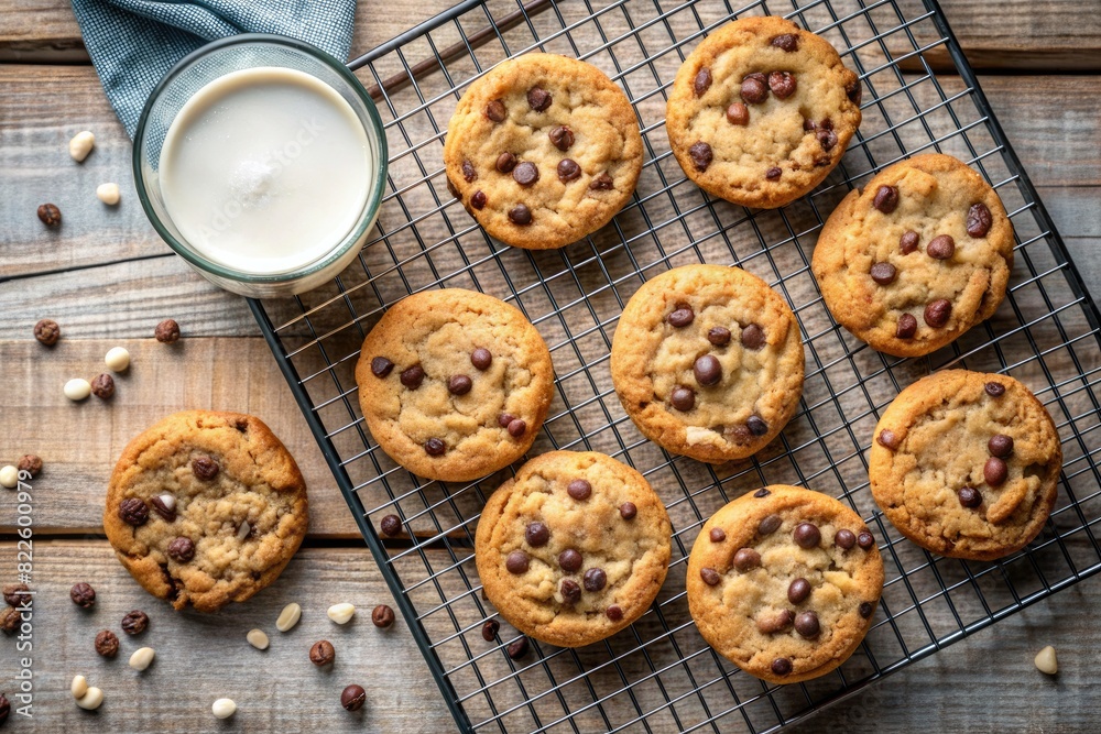 Freshly Baked Chocolate Chip Cookies with Milk