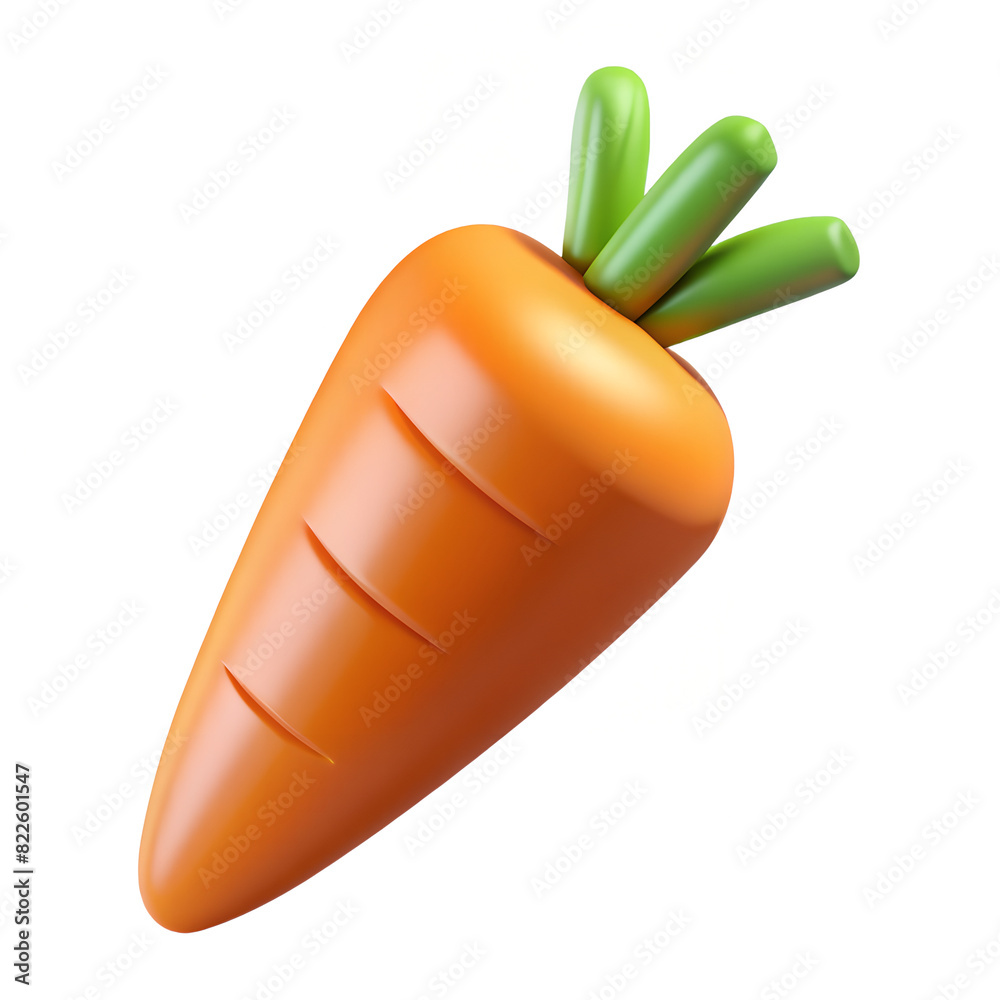 3D Vegetables and Health Food  Illustration on white background