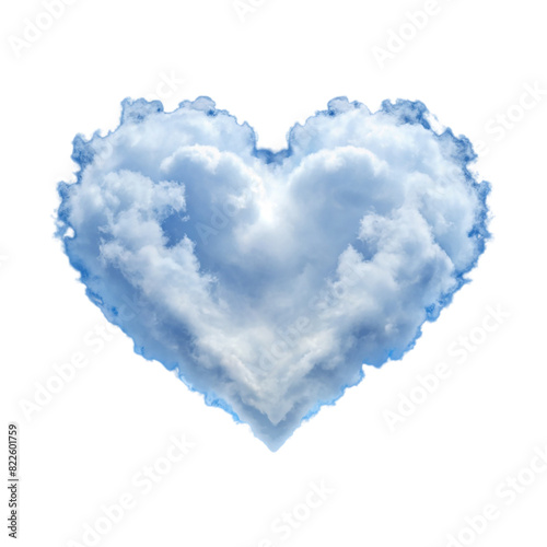 A cloud with heart Isolated on transparent background