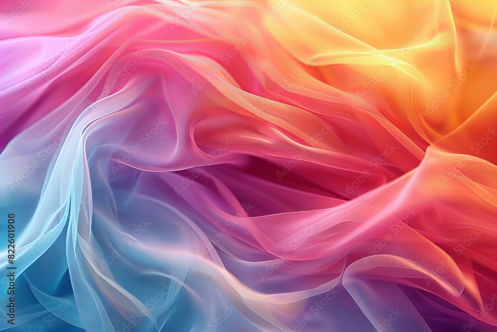 Fototapeta premium Colorful fabric close-up with blurred background