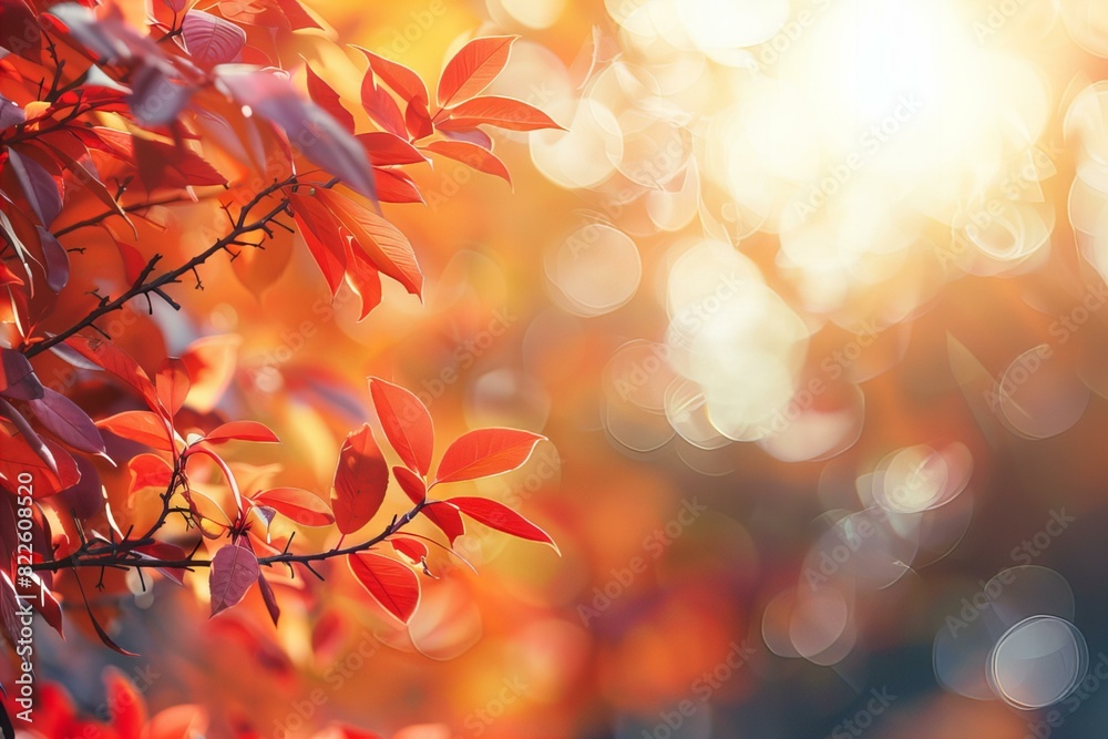Fototapeta premium Close-up view of tree with red leaves
