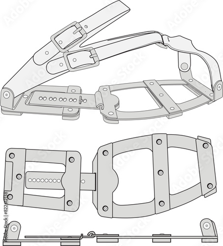 Hiking Cleats removable boot spikes Illustration Mock-up Template for Designers