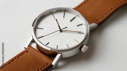 Wallpaper Mural A minimalistic yet stylish watch with a leather band and a simple face. Torontodigital.ca