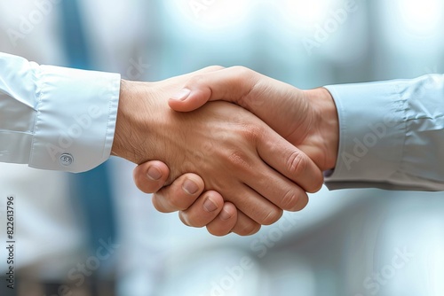 Two men meet for a handshake