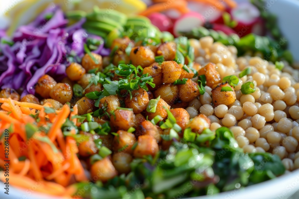 buddha bowl vegan dish closeup, healthy eating buddha bowl vegan dish closeup, healthy eating