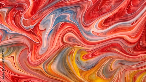 Abstract marbled acrylic paint ink painted waves painting texture colorful background banner - Bold colors  rainbow color swirls wave Generative AI