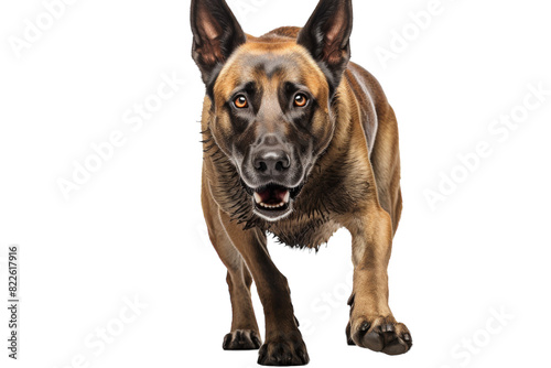 Alert Canine Chase Isolated on Transparent Background PNG