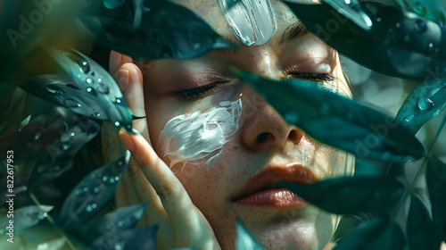 Serene Moment of Natural Skincare Ritual with Bakuchiol Infused Cream