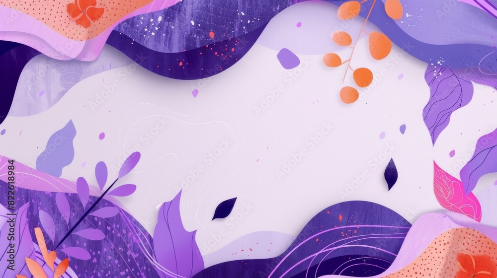Abstract Botanical Illustration in Purple and Pink. Abstract Botanical Illustration in Purple and Pink.