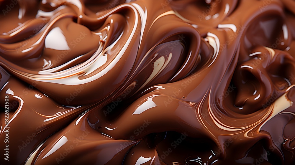 Melting dark chocolate texture with glossy finish - realistic texture close-up photography Melting dark chocolate texture with glossy finish - realistic texture close-up photography