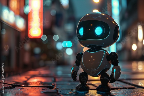 Robot standing street